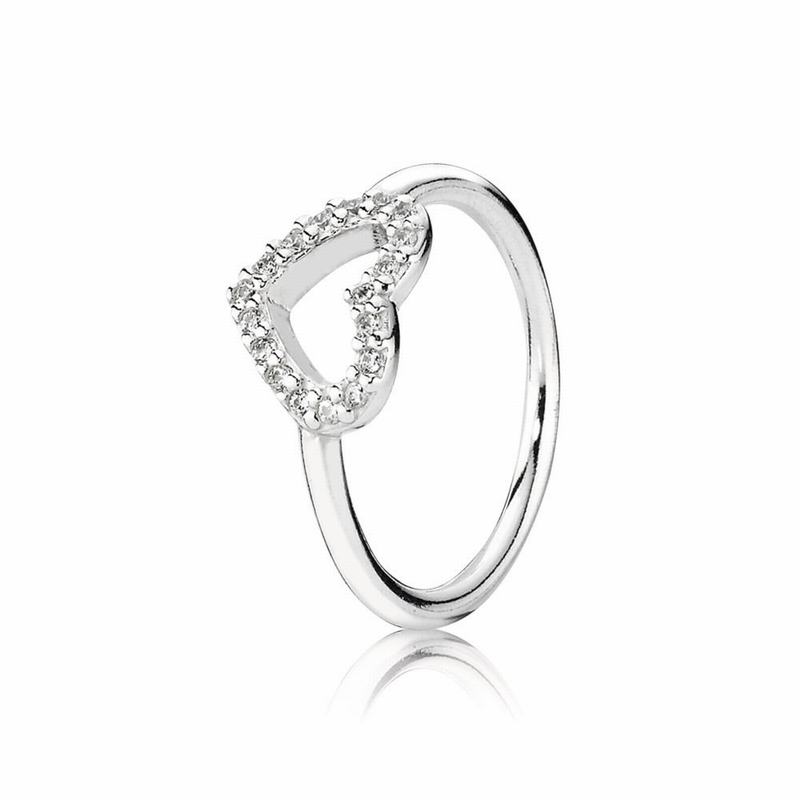 Pandora Be My Valentine Statement Ring Ireland - Sterling Silver/Cubic Zirconia/Enamel - 274165VZC